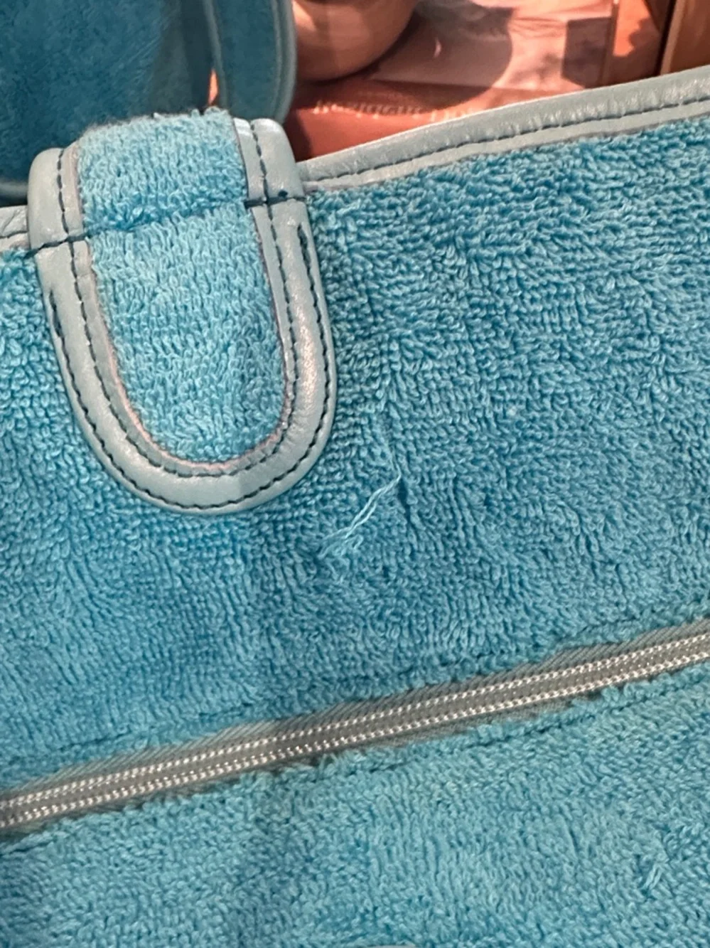 Dolce & Gabbana Blue Terry Cloth Tote - Picture 6 of 6